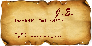 Jaczkó Emilián névjegykártya